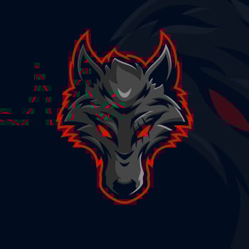 wolf esport gaming mascot logo template vector