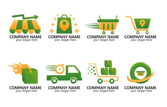 Set of Groceries Logo Element vector