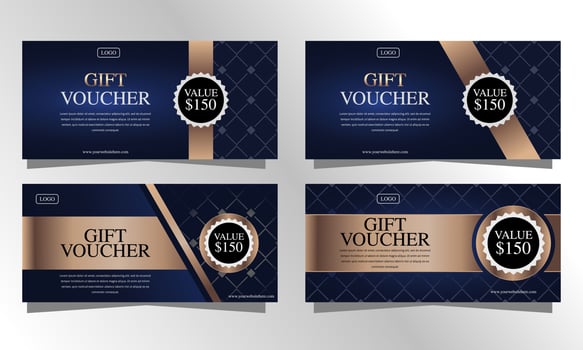 luxury gold voucher gift design template. vector