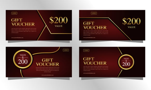 luxury gold voucher gift design template. vector
