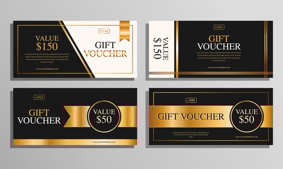 luxury gold voucher gift design template. vector