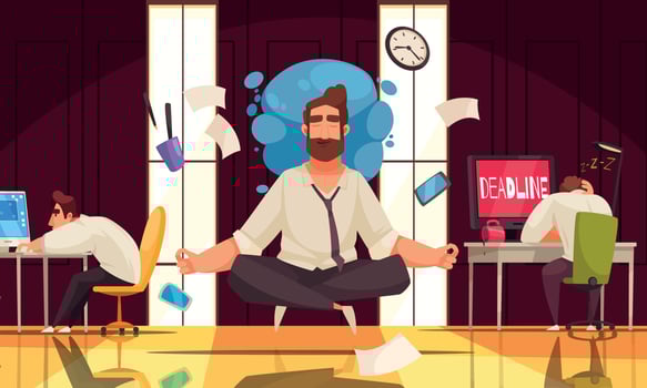 Meditation Yoga Cartoon Composition vector