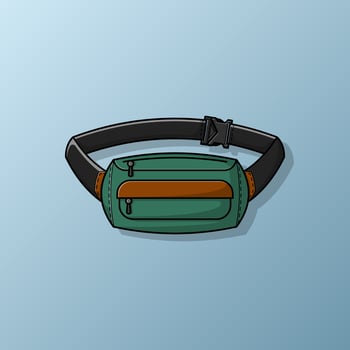 Waist bag vector illustration