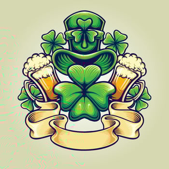 St patricks hat beer day vintage banner Vector illustrations for your work Logo, mascot merchandise t-shirt, stickers and Label designs, poster, greeting cards advertising business company or brands.