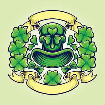 St patricks clover day with vintage banner Illustrations vector