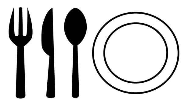 black cutlery set vector