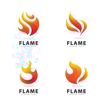 Abstract Fire Flame Logo Symbol with Gradient Color vector