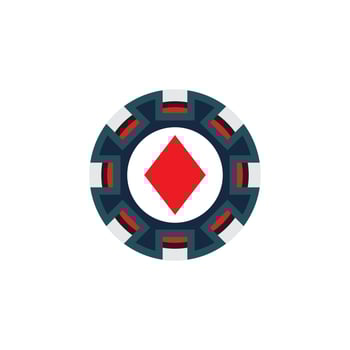 Casino chip icon  poker chip vector icon logo Casino chips for poker or roulette.Vector illustration isolated on white background