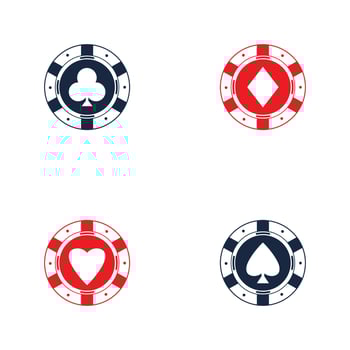 Casino chip icon  poker chip vector icon logo Casino chips for poker or roulette.Vector illustration isolated on white background