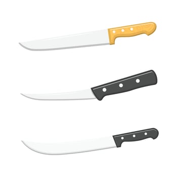 Knife Set Flat Illustration. Clean Icon Design Element on Isolated White Background vector