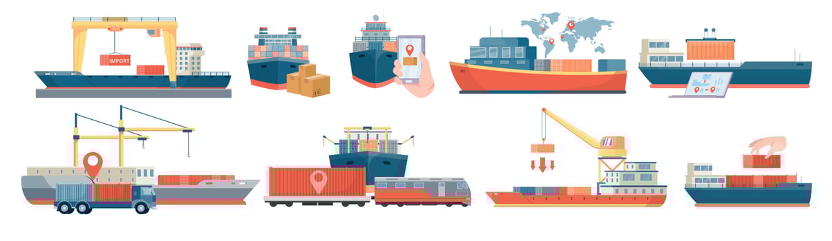 Sea Delivery Vehicles Composition vector