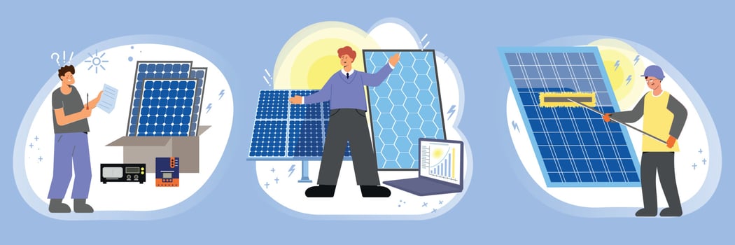 Solar Energy Panels Compositions vector