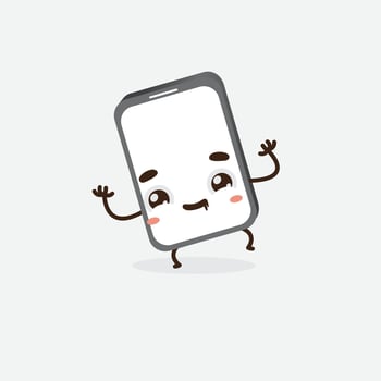 Free Smart Phone Character. Funny Smart Phone. Cute Smart Phone. Smartphone Logo. vector