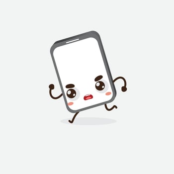 Free Smart Phone Character. Funny Smart Phone. Cute Smart Phone. Smartphone Logo. vector