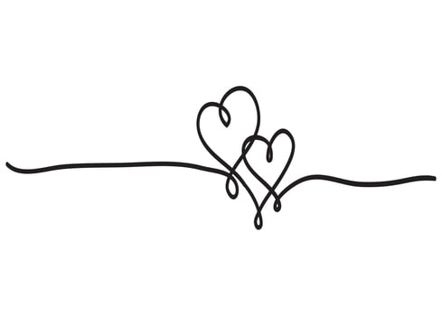 Doodle Hearts, hand drawn love hearts. Vector illustration.