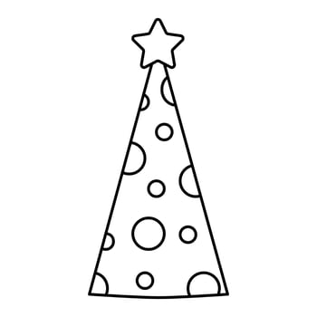 Party hat vector outline icon isolated on white background. Cone hat linear symbol of birthday or new year. Cute party cap
