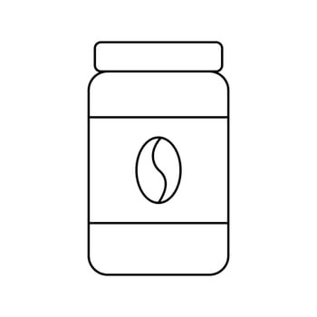 Coffee jar outline icon. Coffee jar vector sign for coffee shop or web design isolated on white background
