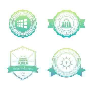 Solar energetics logos, emblems, badges vector