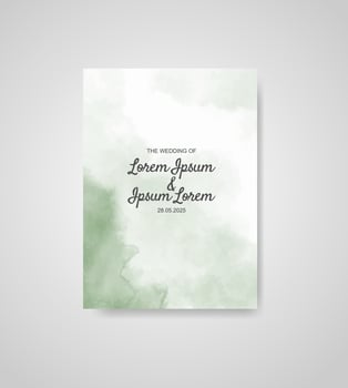 Wedding invitation with abstract watercolor background vector