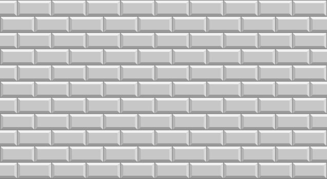 Subway tile background. Grey brick wall pattern for kitchen and bathroom. Vector illustration.