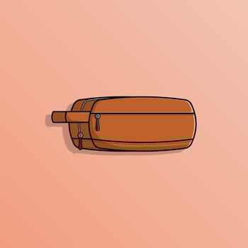 Leather accessory pouch bag, Vector illustration eps.10
