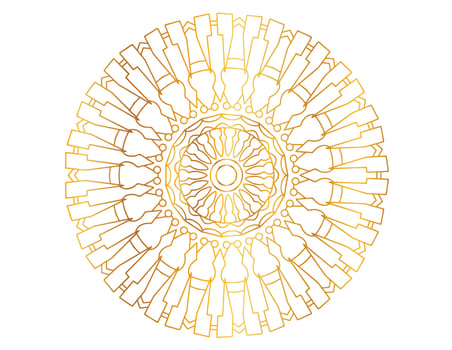 Golden gradient mandala design with royal art vector