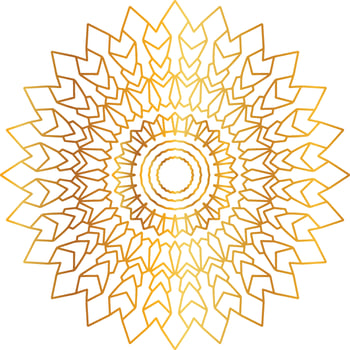 Mandala art with golden gradient and royal design vector