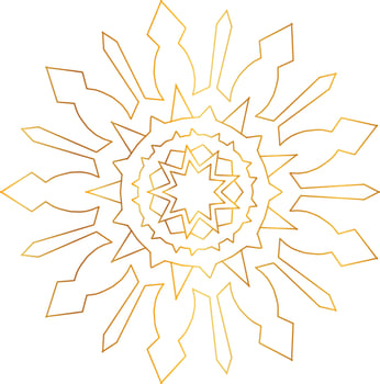 Royal mandala pattern with golden gradient vector
