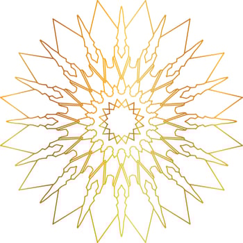 Royal mandala pattern with golden gradient vector