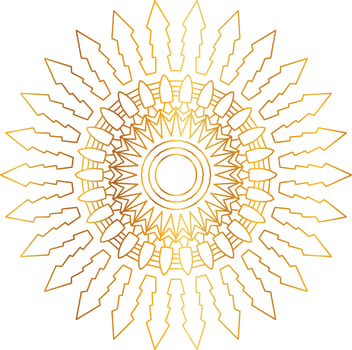 Royal mandala pattern with golden gradient vector