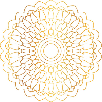 Royal mandala pattern with golden gradient vector