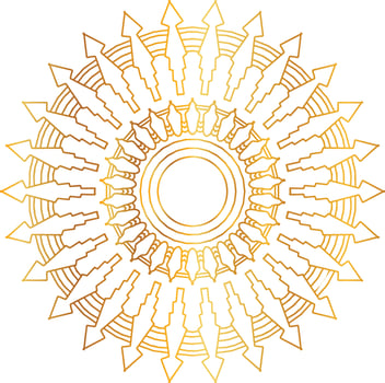 Royal mandala pattern with golden gradient vector