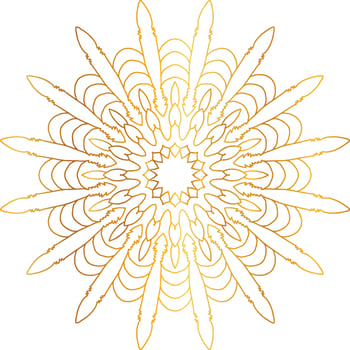 Royal mandala pattern with golden gradient vector