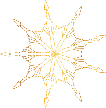 Royal mandala pattern with golden gradient vector