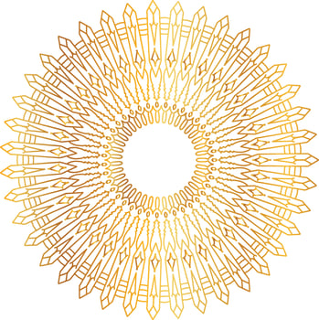 Royal mandala pattern with golden gradient vector