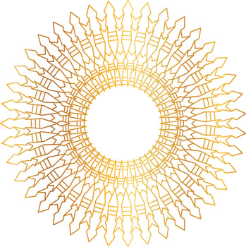 Royal mandala pattern with golden gradient vector