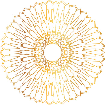 Royal mandala pattern with golden gradient vector