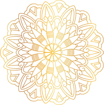 Royal Mandala design with golden gradient, background, pattern vector