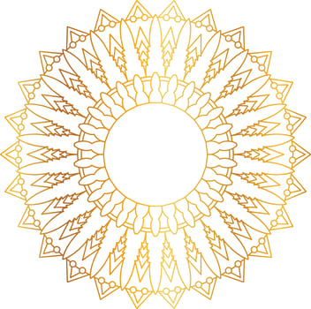Royal Mandala design with golden gradient, background, pattern vector