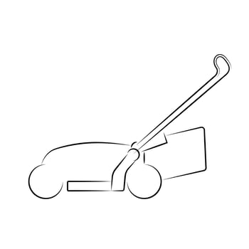 Lawn mower logo design template. Line art. Concept of gardening service. Template for lawn mowing service. vector
