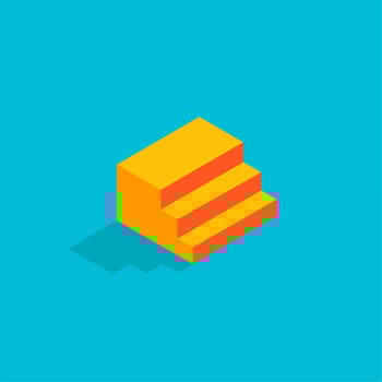 isometric 3d staircase illustration vector