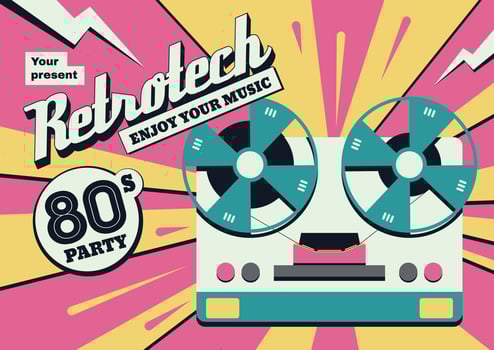 Retro Tape Horizontal Poster vector