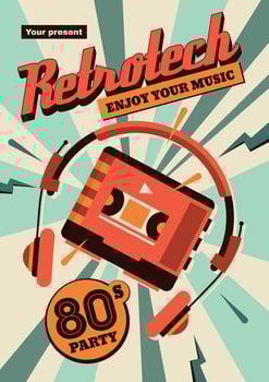 Retro Sound Party Poster vector