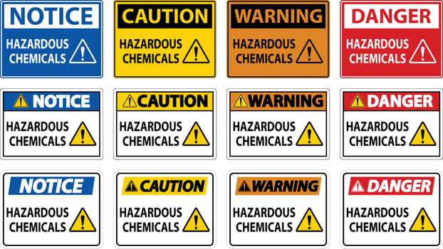 Hazardous Chemicals Sign On White Background vector