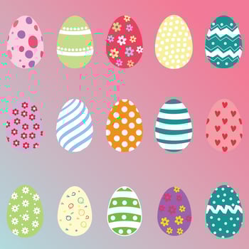 set of easter eggs vector