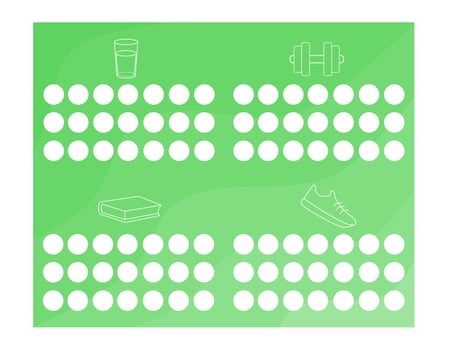 Vector template of useful habits tracker. To-do list, schedule, useful habits, reminder, notes. To print. Vector line illustration