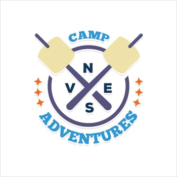 simple business logo about adventure in mountain nature,camping and survival vector
