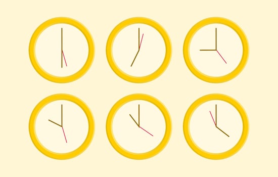Clock Icon Set Kit Vector Illustration related with Time