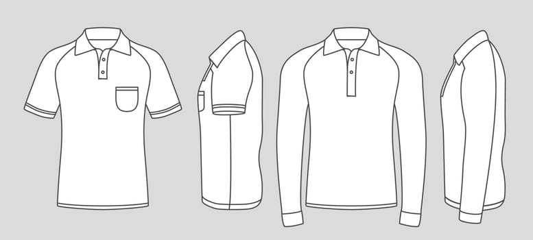 Flat Line Art Polo Shirt Mock Up vector