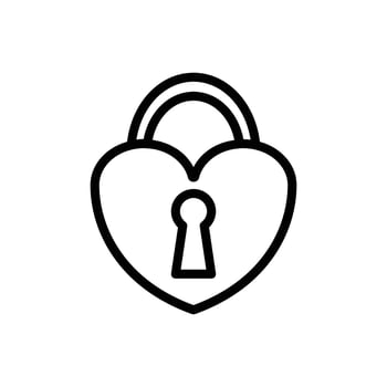 icon padlock for valentine's day vector